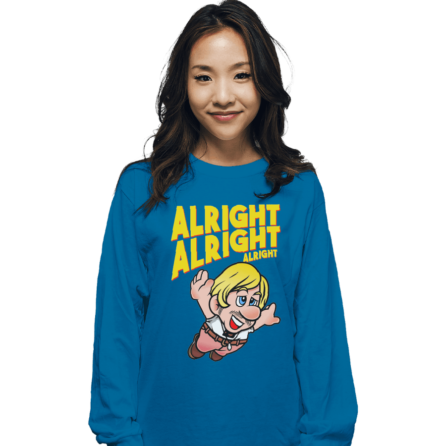 Shirts Long Sleeve Shirts, Unisex / Small / Sapphire Super Alright Bros.