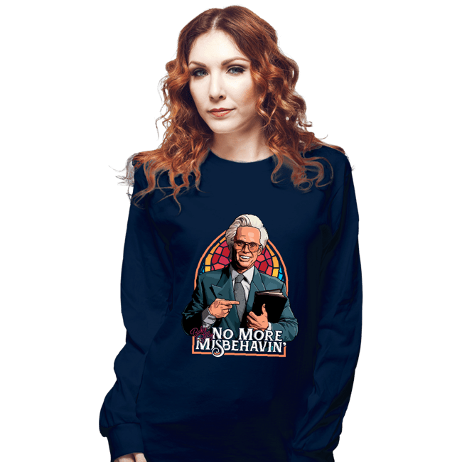 Daily_Deal_Shirts Long Sleeve Shirts, Unisex / Small / Navy No More Misbehavin'