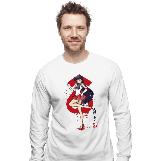 Daily_Deal_Shirts Long Sleeve Shirts, Unisex / Small / White Mars Sumi-e