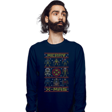 Load image into Gallery viewer, Daily_Deal_Shirts Long Sleeve Shirts, Unisex / Small / Navy Merry X-Mas
