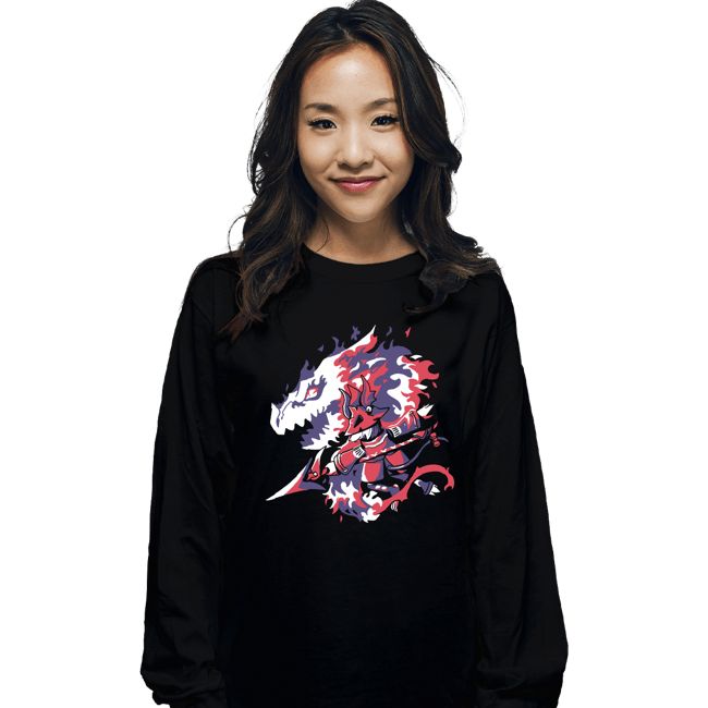 Daily_Deal_Shirts Long Sleeve Shirts, Unisex / Small / Black Dragon Knight