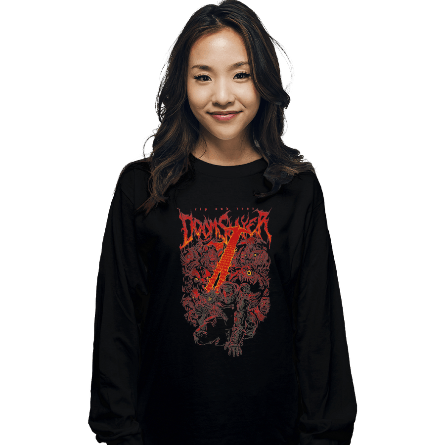 Shirts Long Sleeve Shirts, Unisex / Small / Black Doomslayer