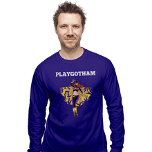 Load image into Gallery viewer, Shirts Long Sleeve Shirts, Unisex / Small / Violet Playgotham Batgirl
