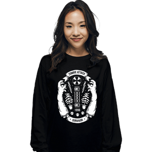 Shirts Long Sleeve Shirts, Unisex / Small / Black Zombie Attack Survivor