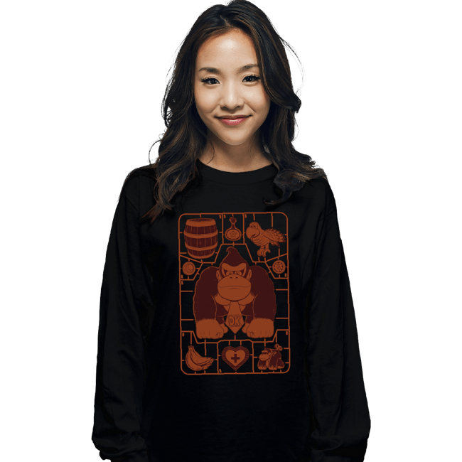 Daily_Deal_Shirts Long Sleeve Shirts, Unisex / Small / Black Donkey Kong Model Sprue