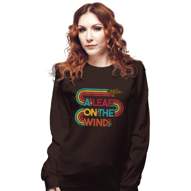 Daily_Deal_Shirts Long Sleeve Shirts, Unisex / Small / Dark Chocolate Vintage Leaf On The Wind