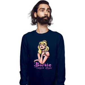 Daily_Deal_Shirts Long Sleeve Shirts, Unisex / Small / Navy Barbie The Vampire Slayer