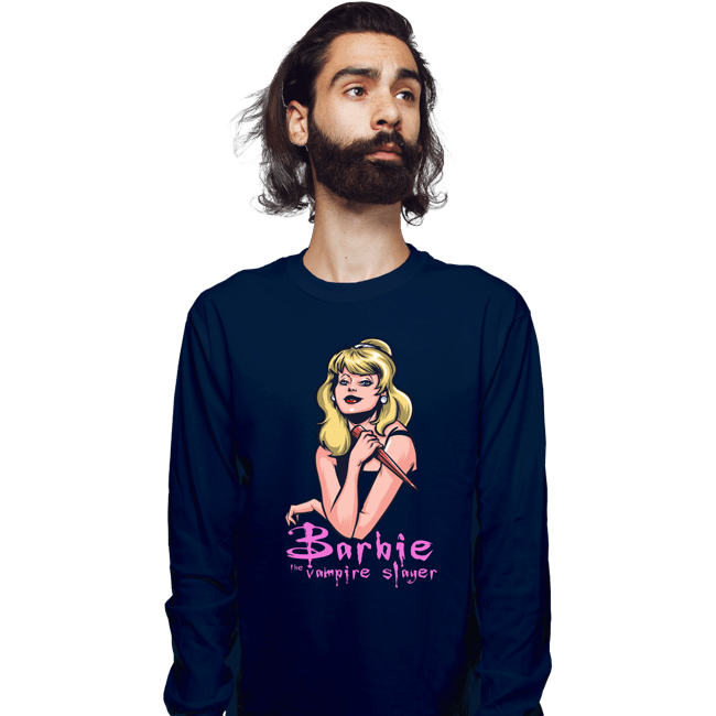 Daily_Deal_Shirts Long Sleeve Shirts, Unisex / Small / Navy Barbie The Vampire Slayer