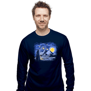 Daily_Deal_Shirts Long Sleeve Shirts, Unisex / Small / Navy Starry Night