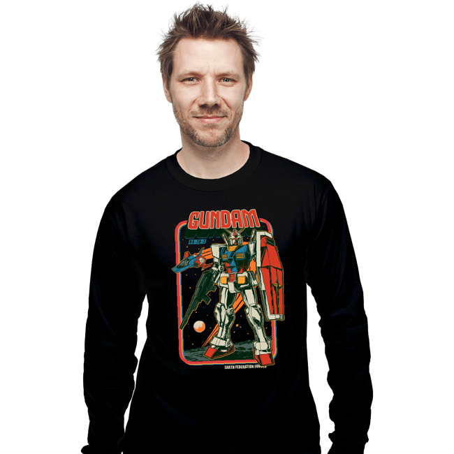 Secret_Shirts Long Sleeve Shirts, Unisex / Small / Black Retro Gundam