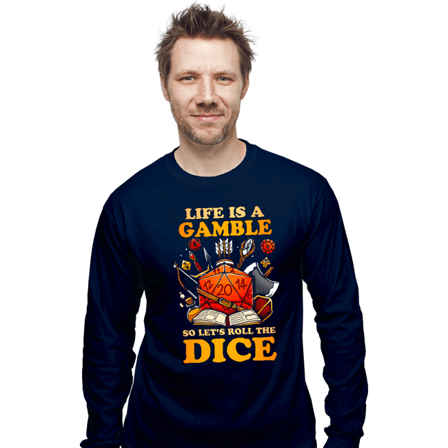 Shirts Long Sleeve Shirts, Unisex / Small / Navy Life Is A Gamble