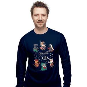 Secret_Shirts Long Sleeve Shirts, Unisex / Small / Navy Dungeon Cats 2nd Edition