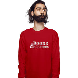 Secret_Shirts Long Sleeve Shirts, Unisex / Small / Red Books & Coffee