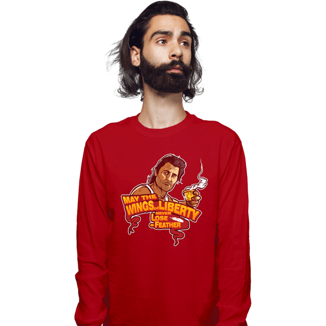 Daily_Deal_Shirts Long Sleeve Shirts, Unisex / Small / Red The Wings Of Liberty