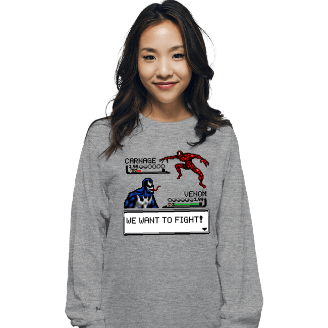 Shirts Long Sleeve Shirts, Unisex / Small / Sports Grey Carnage Fight