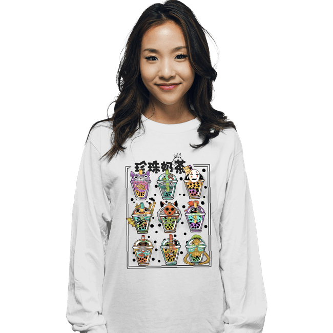 Secret_Shirts Long Sleeve Shirts, Unisex / Small / White Bubble-Tea Nerd