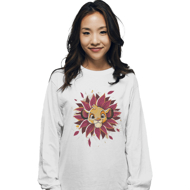 Shirts Long Sleeve Shirts, Unisex / Small / White Simba Watercolor