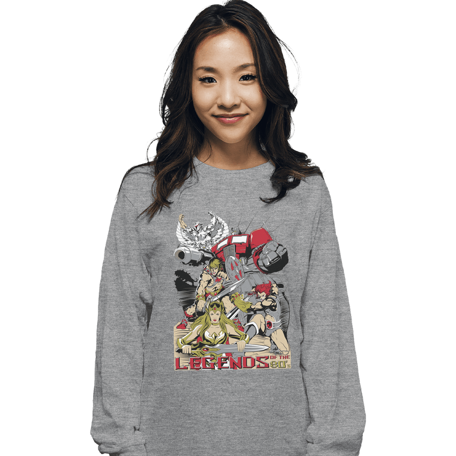 Shirts Long Sleeve Shirts, Unisex / Small / Sports Grey Legends Of The 80's