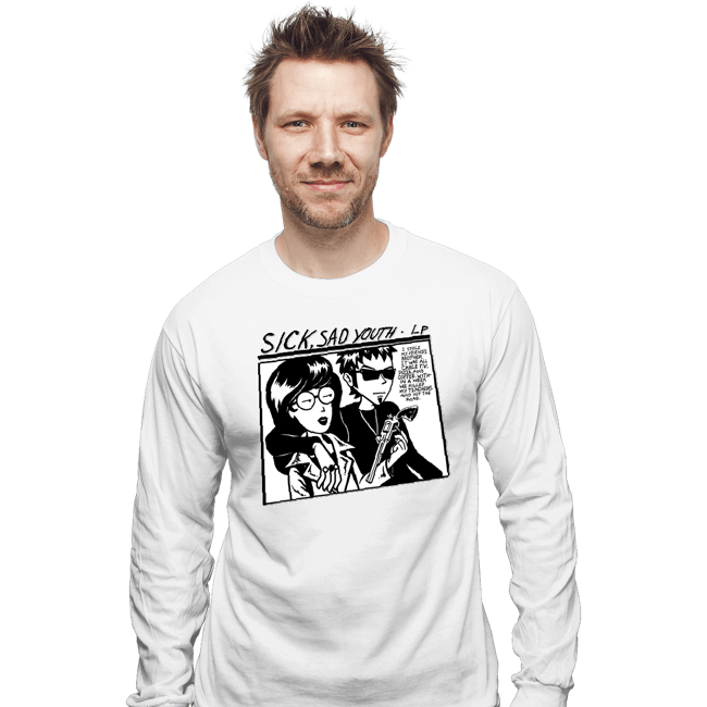 Daily_Deal_Shirts Long Sleeve Shirts, Unisex / Small / White Sick Sad Youth