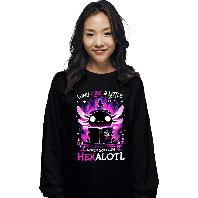 Daily_Deal_Shirts Long Sleeve Shirts, Unisex / Small / Black Axolotl Witching Hour