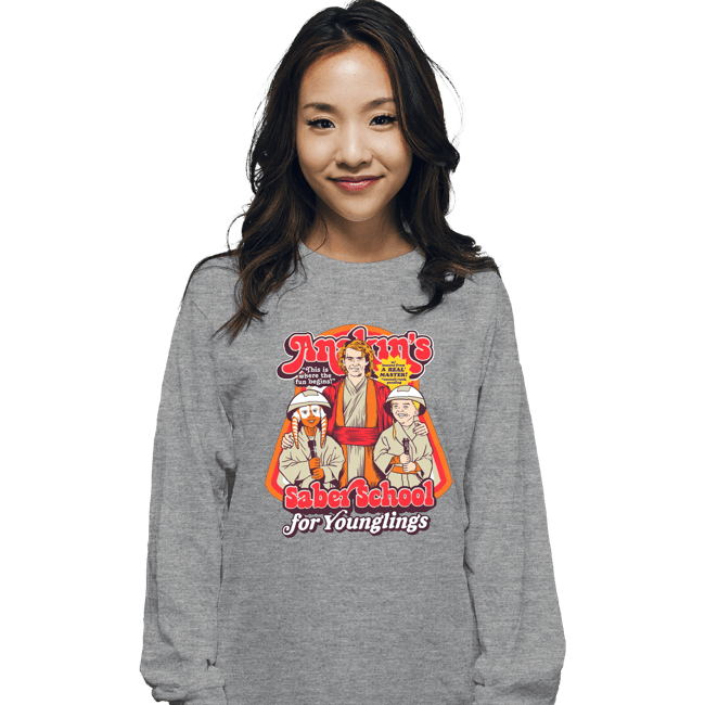 Daily_Deal_Shirts Long Sleeve Shirts, Unisex / Small / Sports Grey Anakin's Saber School