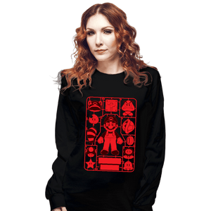 Daily_Deal_Shirts Long Sleeve Shirts, Unisex / Small / Black Mario Model Sprue