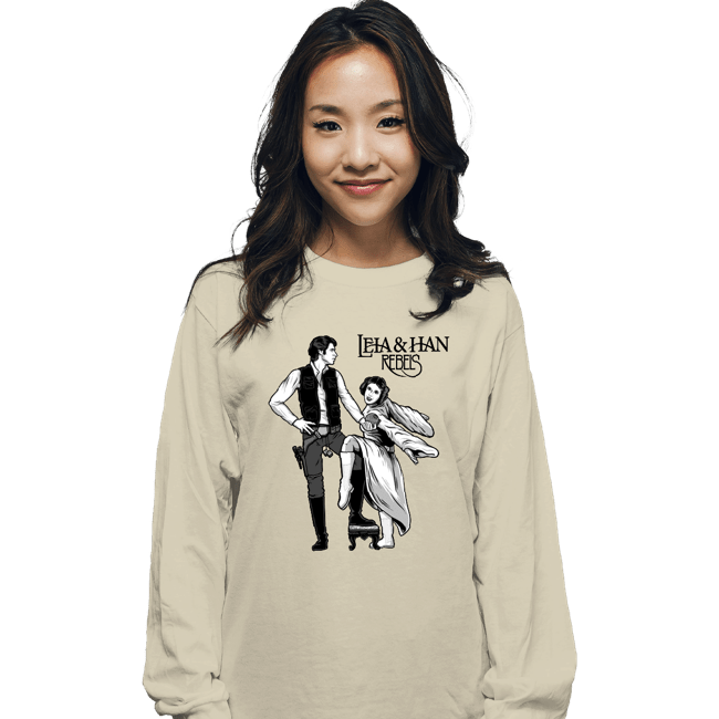 Daily_Deal_Shirts Long Sleeve Shirts, Unisex / Small / Natural Leia & Han Rebels