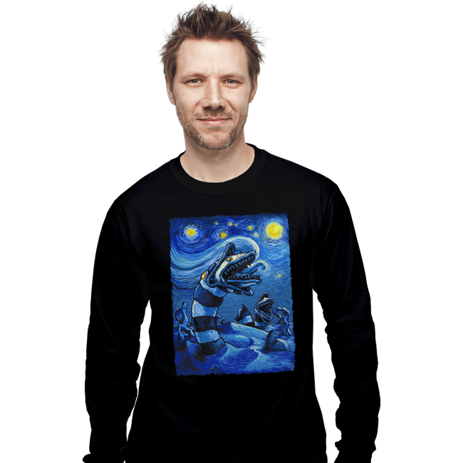 Daily_Deal_Shirts Long Sleeve Shirts, Unisex / Small / Black Starry Saturn