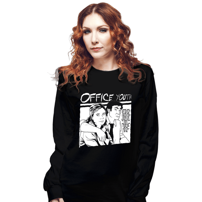 Shirts Long Sleeve Shirts, Unisex / Small / Black Office Youth