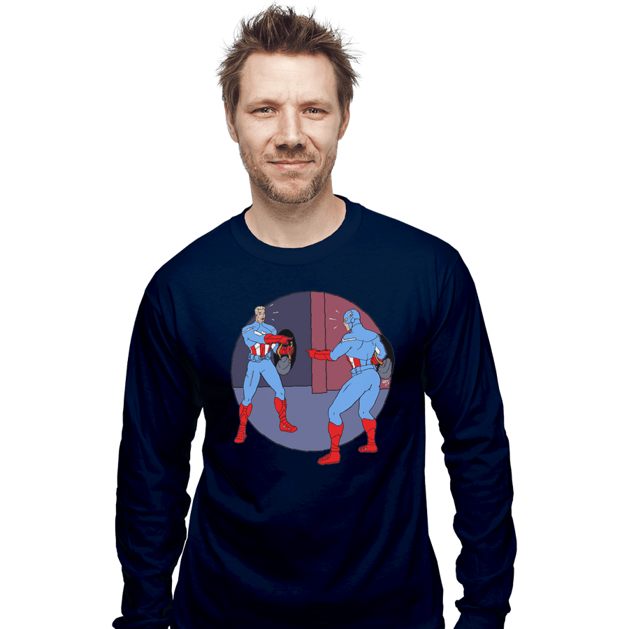 Shirts Long Sleeve Shirts, Unisex / Small / Navy Captain Americas