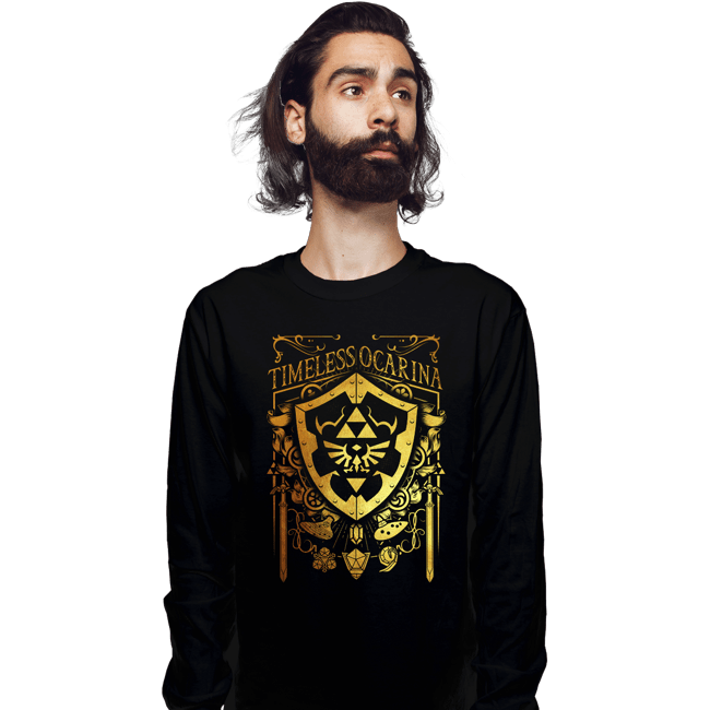 Daily_Deal_Shirts Long Sleeve Shirts, Unisex / Small / Black Timeless Ocarina