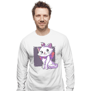 Daily_Deal_Shirts Long Sleeve Shirts, Unisex / Small / White Vain Cat