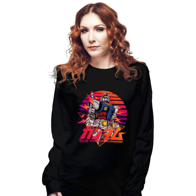 Secret_Shirts Long Sleeve Shirts, Unisex / Small / Black Gundam 78 Retro