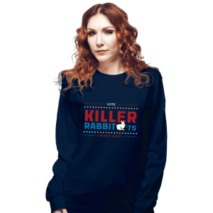 Shirts Long Sleeve Shirts, Unisex / Small / Navy Vote Killer Rabbit