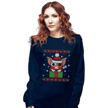 Load image into Gallery viewer, Shirts Long Sleeve Shirts, Unisex / Small / Navy Pet Christmas
