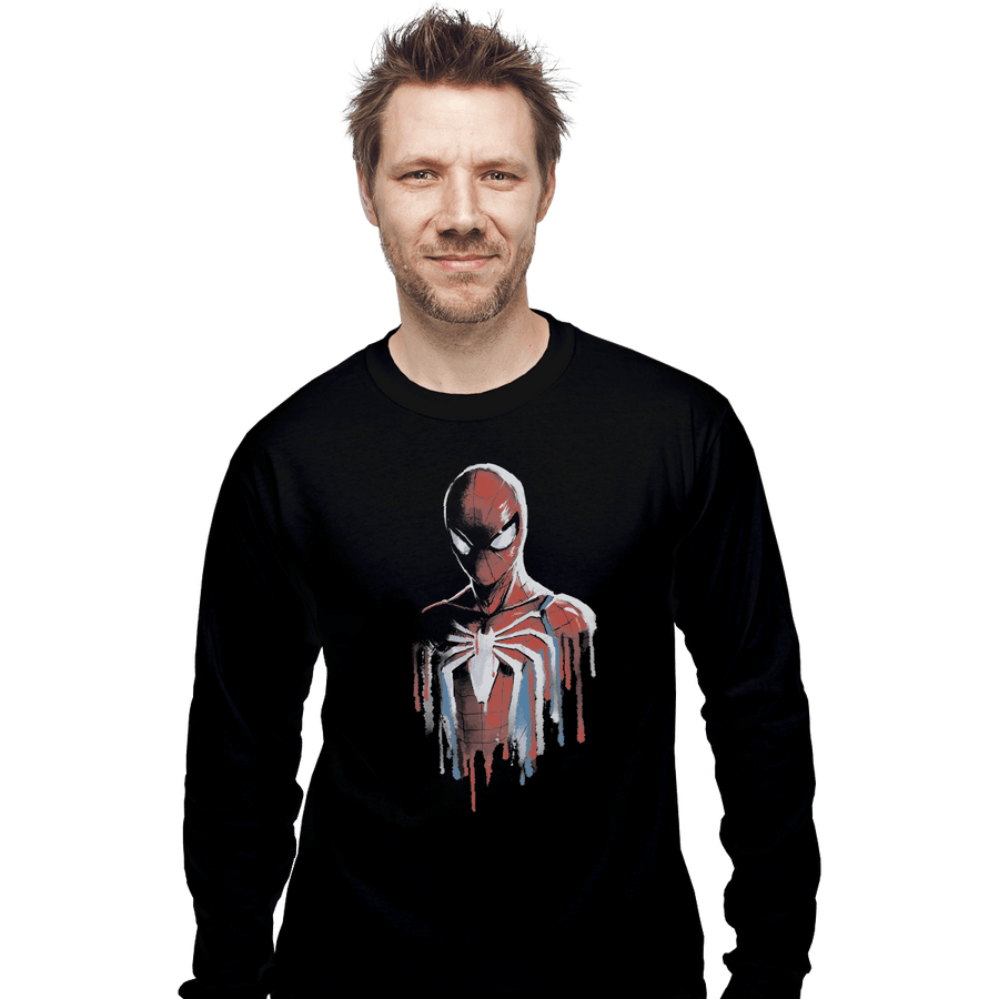 Shirts Long Sleeve Shirts, Unisex / Small / Black Watercolor Spider