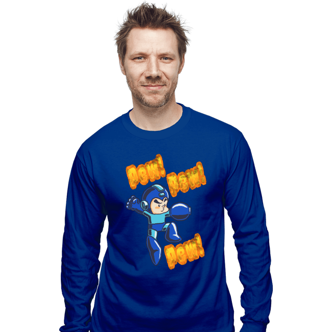 Shirts Long Sleeve Shirts, Unisex / Small / Royal Blue Pew Pew Pew
