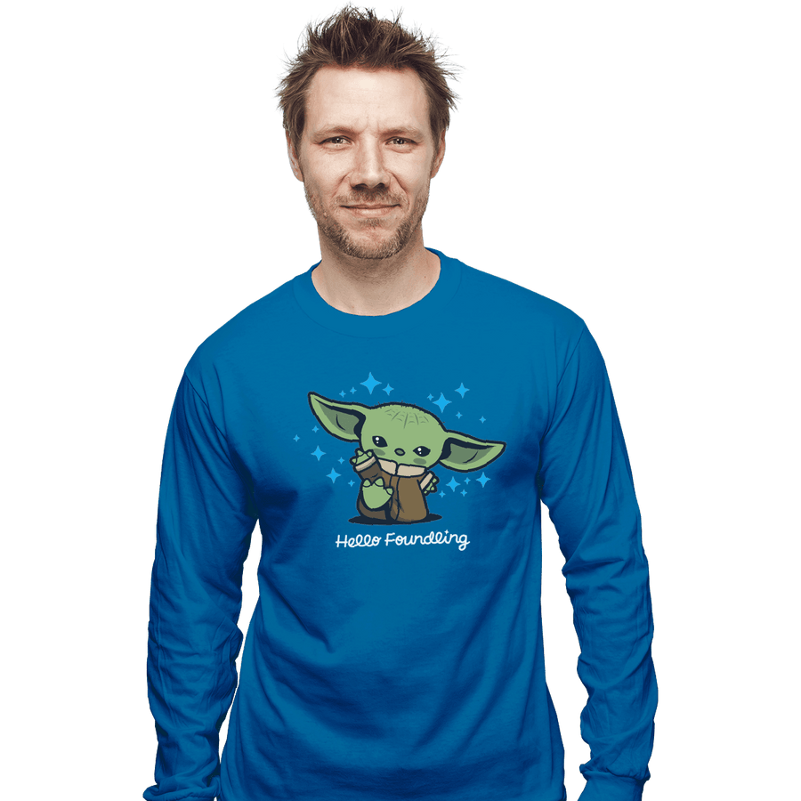 Shirts Long Sleeve Shirts, Unisex / Small / Sapphire Hello Foundling