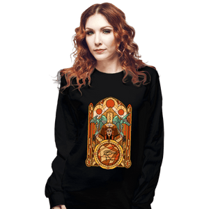 Daily_Deal_Shirts Long Sleeve Shirts, Unisex / Small / Black Stained Glass Gods