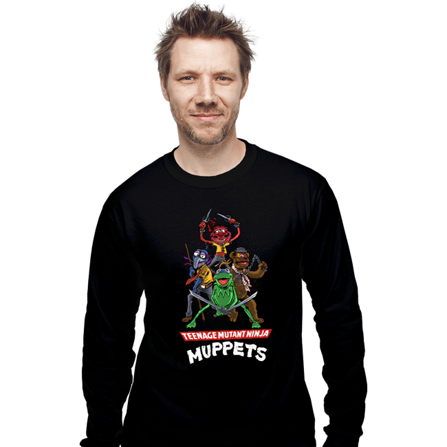 Secret_Shirts Long Sleeve Shirts, Unisex / Small / Black Teenage Mutant Ninja Muppets