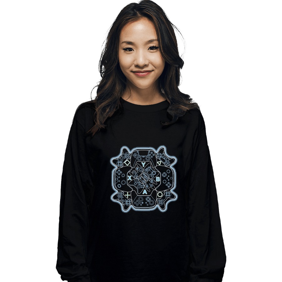 Shirts Long Sleeve Shirts, Unisex / Small / Black Gamer Mandala
