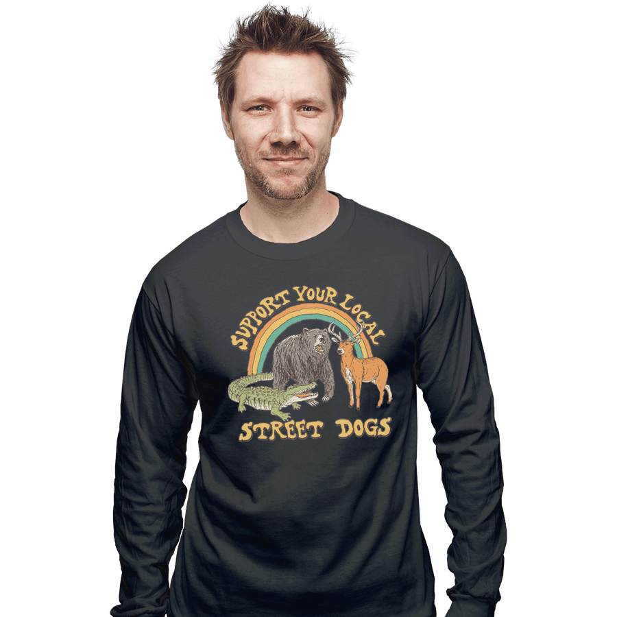 Shirts Long Sleeve Shirts, Unisex / Small / Charcoal Street Dogs