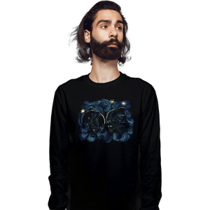 Secret_Shirts Long Sleeve Shirts, Unisex / Small / Black Starry Alien