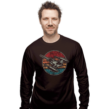 Load image into Gallery viewer, Shirts Long Sleeve Shirts, Unisex / Small / Dark Chocolate Vintage Starfighter
