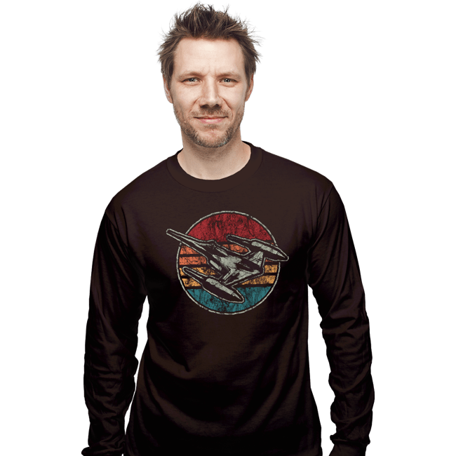 Shirts Long Sleeve Shirts, Unisex / Small / Dark Chocolate Vintage Starfighter