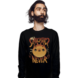 Shirts Long Sleeve Shirts, Unisex / Small / Black Sarcastic Cat