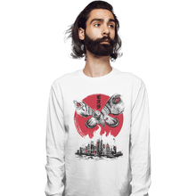 Load image into Gallery viewer, Shirts Long Sleeve Shirts, Unisex / Small / White Giant Moth Attack Sumi-e
