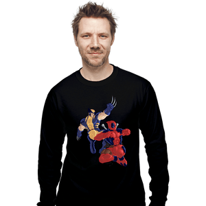 Secret_Shirts Long Sleeve Shirts, Unisex / Small / Black Wolverine And Deadpool