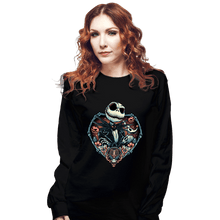 Load image into Gallery viewer, Daily_Deal_Shirts Long Sleeve Shirts, Unisex / Small / Black Heart Jack Skellington
