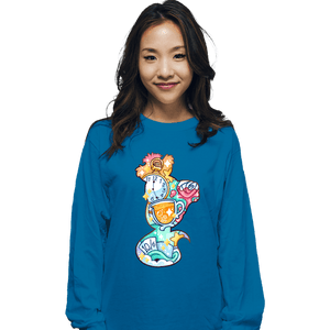 Shirts Long Sleeve Shirts, Unisex / Small / Sapphire Magical Silhouettes - Cheshire Cat